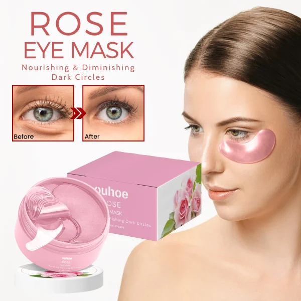 OUHOE 60pcs Rose Eye Mask Moisturizing, Firming Eye Patch Care Eye Mask
